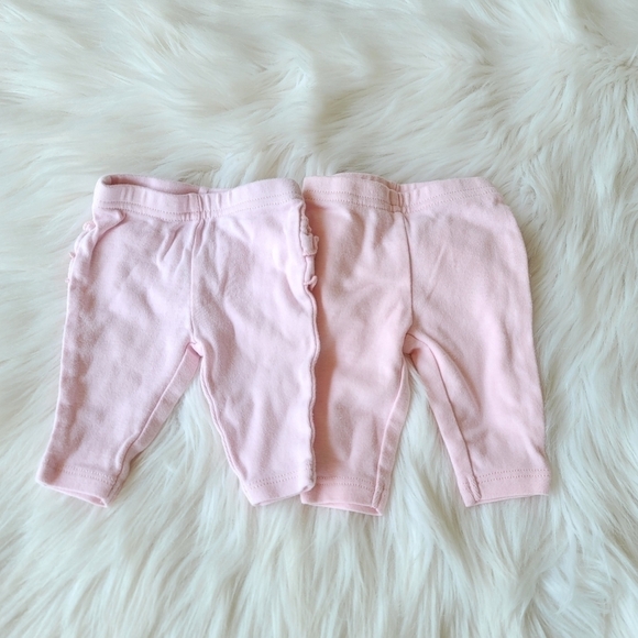Carters Child of Mine Little Girl Pink Ruffle Bottom Pants Size Newborn - Picture 2 of 8